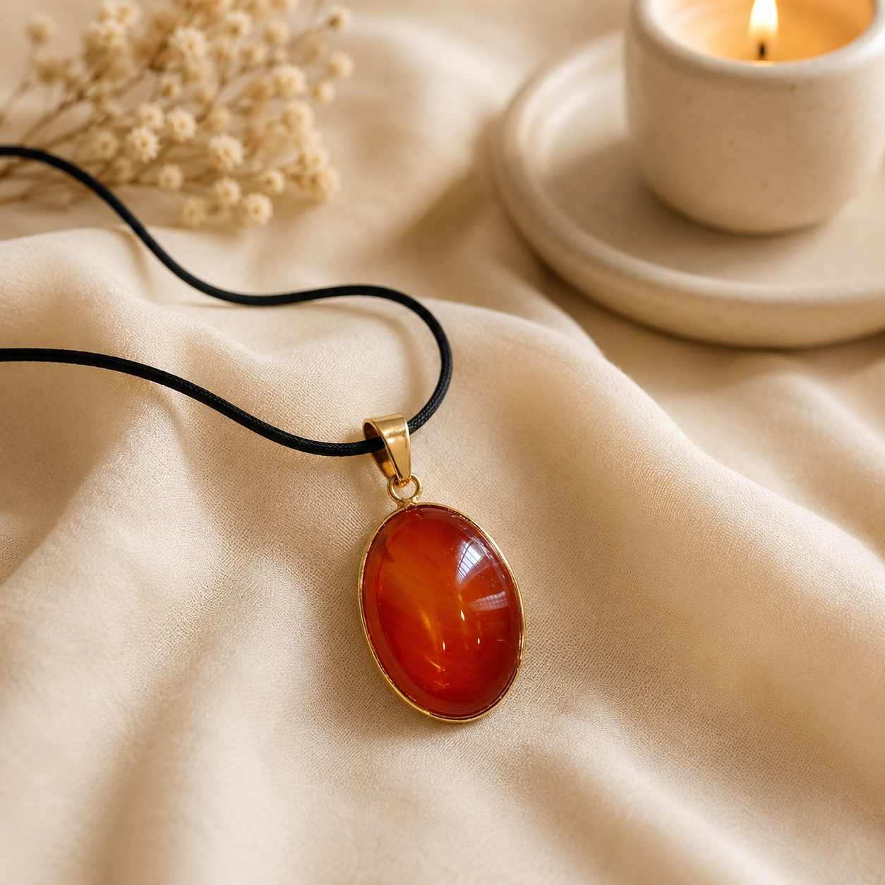 Aurelia Carnelian Pendant – Courage & Vitality Gemstone Necklace