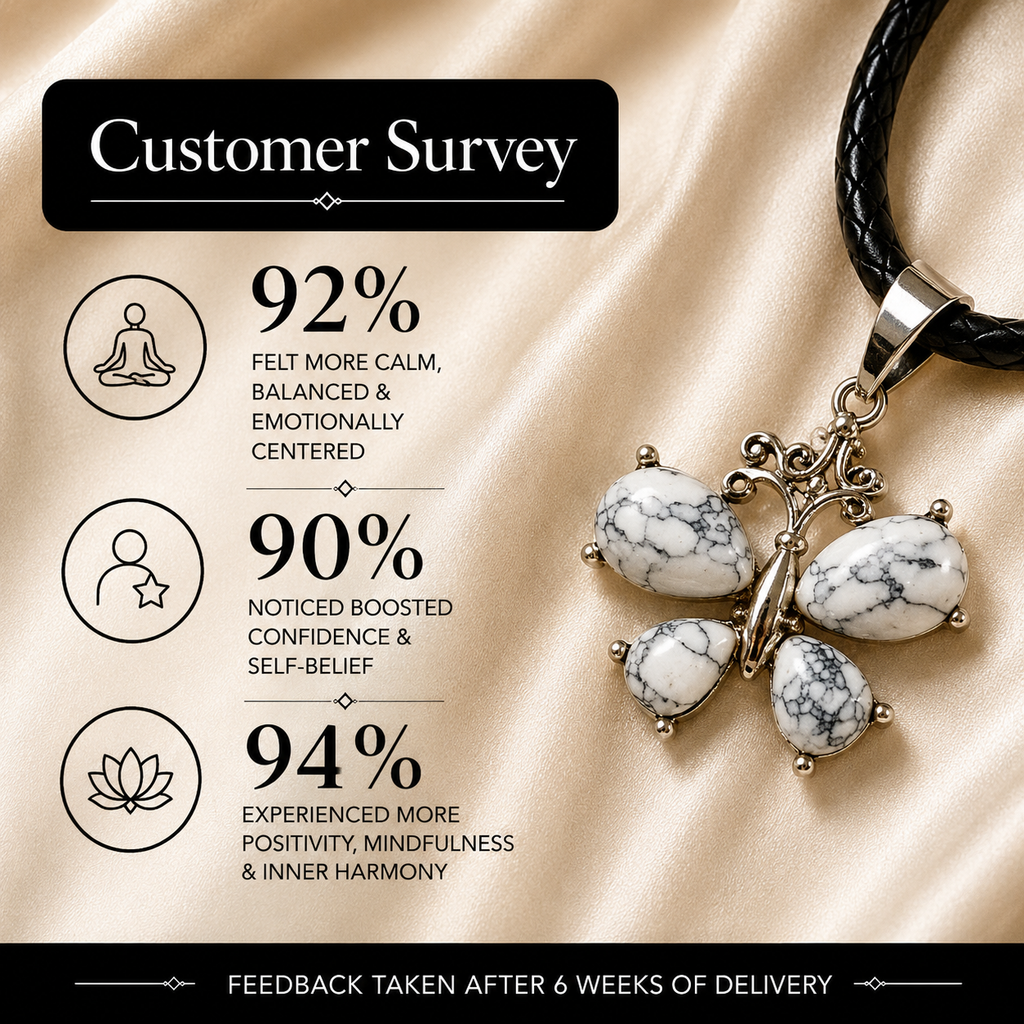 Aurelia Howlite Butterfly Pendant – Calmness, Clarity & Grace Symbol