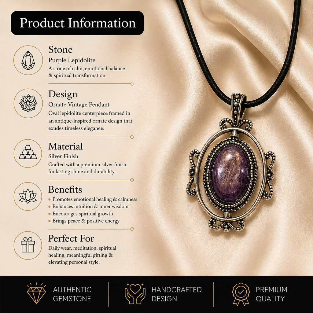 Aurastra Amethyst Pendant – Wisdom & Spiritual Protection Symbol