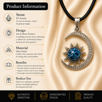Aurezura Blue Howlite Moon & Sun Pendant – Clarity & Inner Peace Symbol