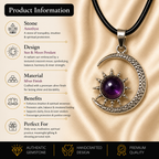 Aureliah Amethyst Moon & Sun Pendant – Wisdom & Spiritual Harmony Symbol