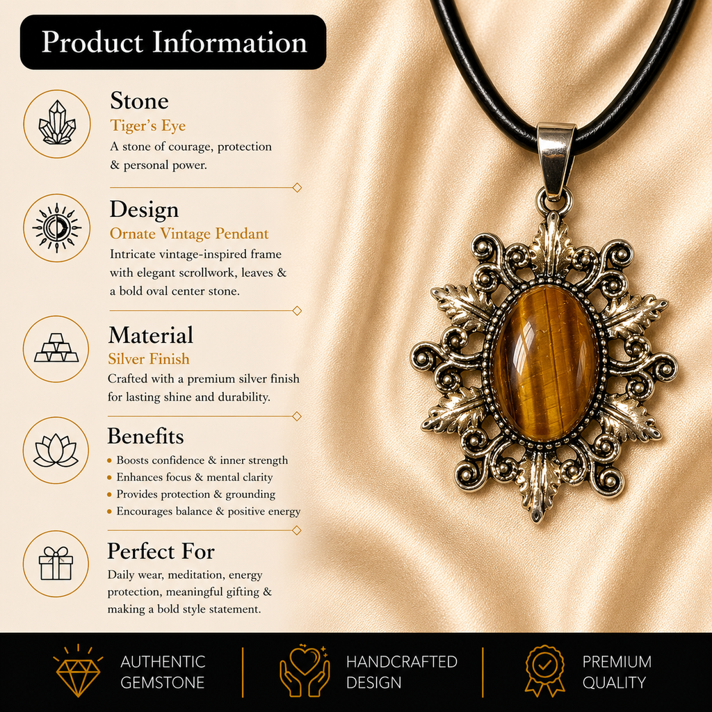 Aurethor Tiger Eye Pendant – Courage & Prosperity Symbol