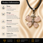 Aurelia Rose Quartz Butterfly Pendant – Love, Transformation & Grace Symbol