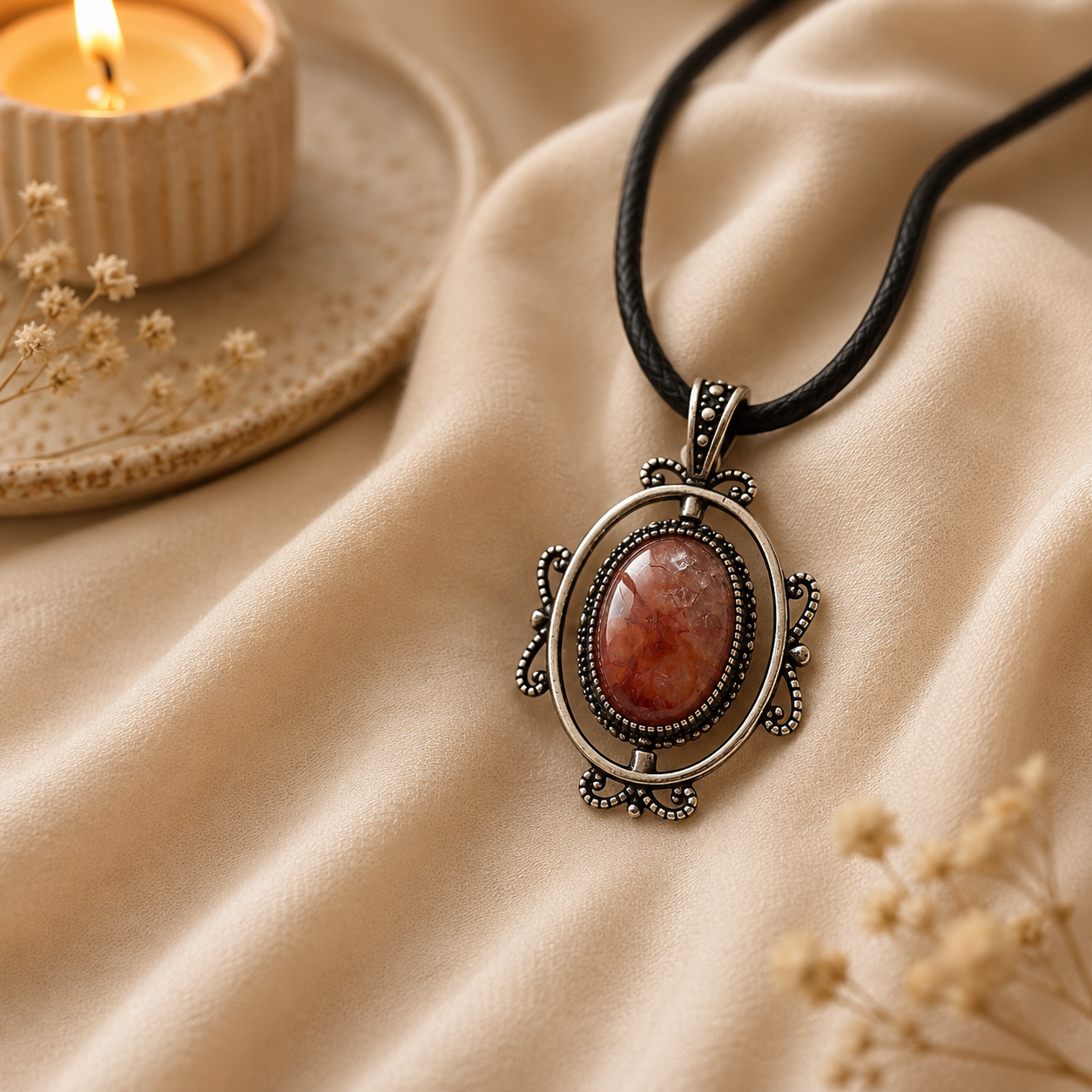 Auraflame Carnelian Pendant – Vitality & Confidence Symbol