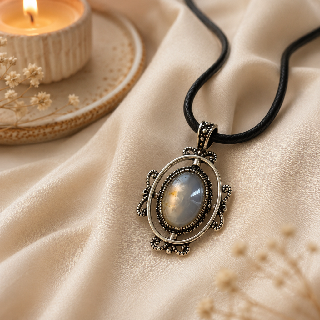 Auralune Moonstone Pendant – Intuition & New Beginnings Symbol