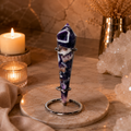 Aurevia Chevron Amethyst Crystal Tower Décor – Balance & Inner Clarity Symbol