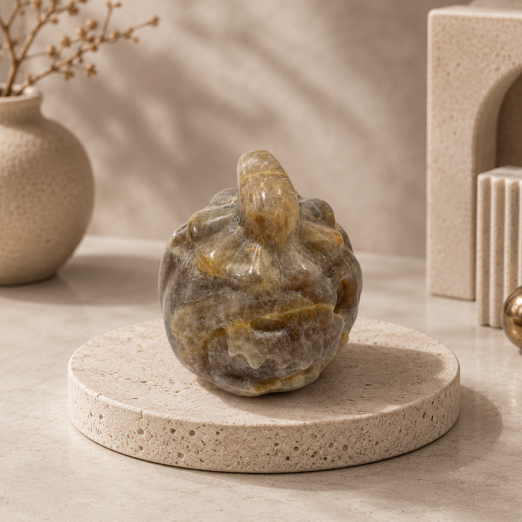 Aurevia Amethyst Pumpkin Décor – Abundance & Harmony Symbol (126 gm)