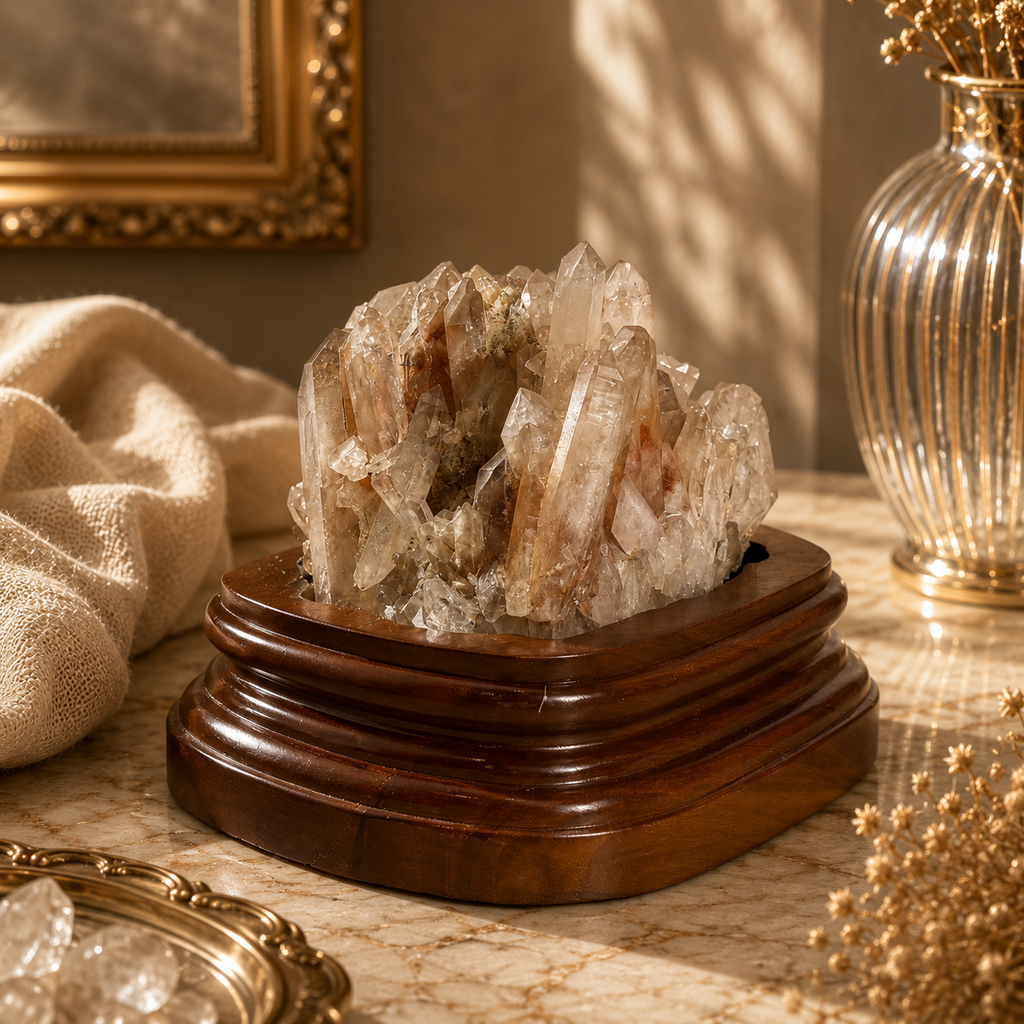 Auravelle Golden Quartz Crystal Cluster – Abundance & Serenity Décor | 2.6 Inch, 526 gm