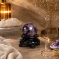 Aurevia Royal Amethyst Crystal Sphere – Clarity & Balance Décor | 198 gm