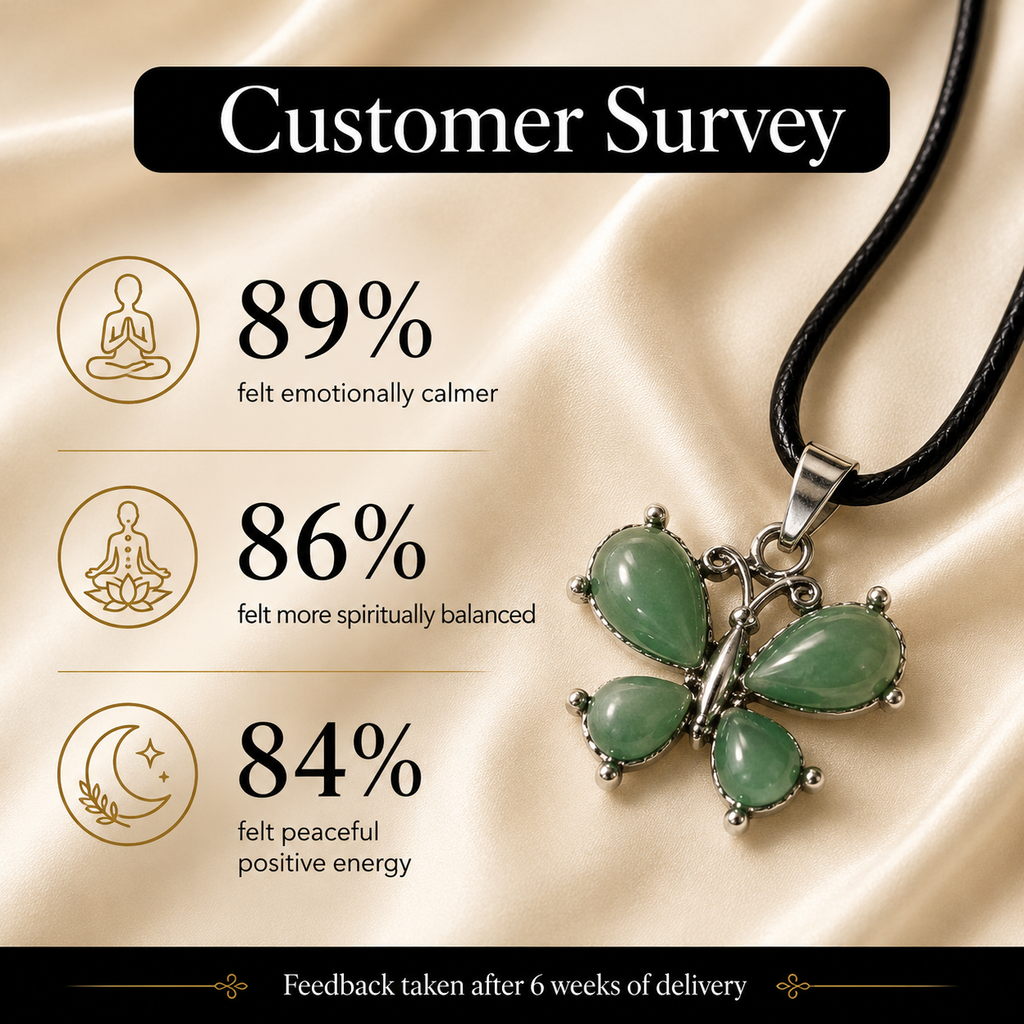 Verdelune Green Aventurine Butterfly Crystal Pendant – Prosperity & Harmony Symbol (15 gm)