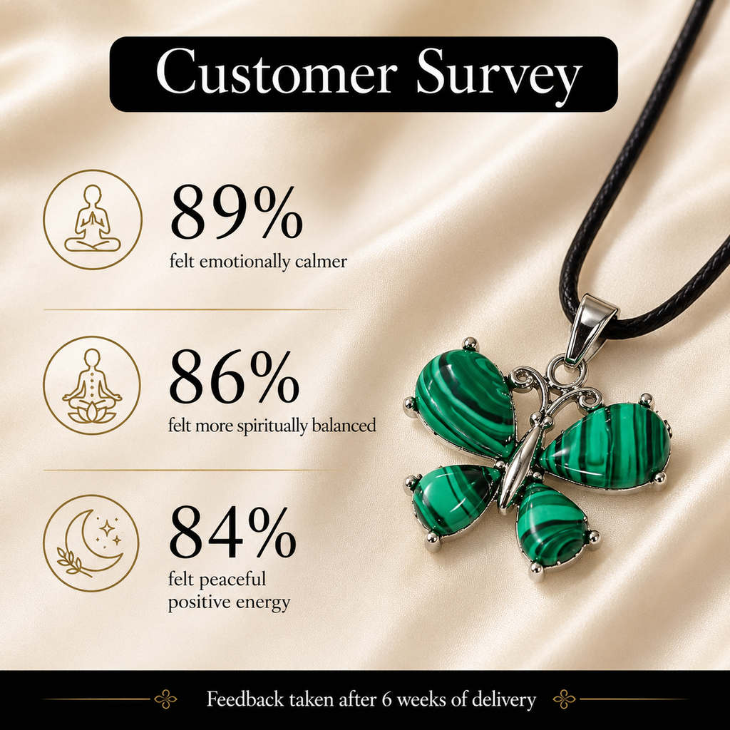 Malachivra Malachite Butterfly Crystal Pendant – Protection & Transformation Symbol (15 gm)