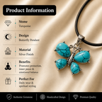 Azurelith Turquoise Butterfly Crystal Pendant – Serenity & Protection Symbol (15 gm)