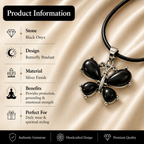 Noctavelle Black Onyx Butterfly Crystal Pendant – Protection & Strength Symbol (15 gm)