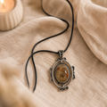 Solmivara Golden Rutilated Quartz & Amethyst Crystal Pendant – Positivity & Inner Strength Symbol (20 gm)