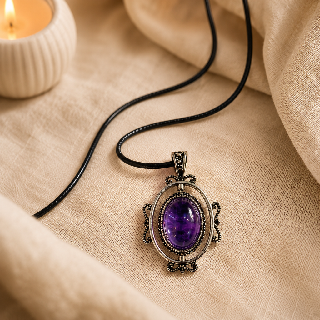 Amethyst Crystal Pendant – Calmness & Spiritual Protection Symbol (20 gm)