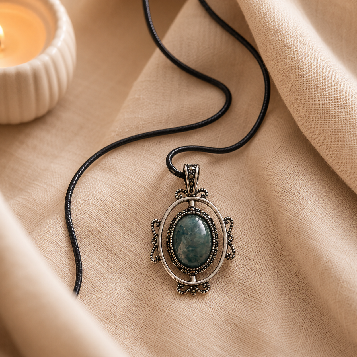 Aquarelle Amazonite & Amethyst Crystal Pendant – Peace & Communication Symbol (20 gm)