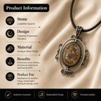 Solmivara Golden Rutilated Quartz & Amethyst Crystal Pendant – Positivity & Inner Strength Symbol (20 gm)
