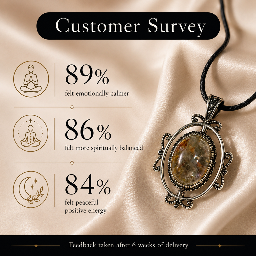 Solmivara Golden Rutilated Quartz & Amethyst Crystal Pendant – Positivity & Inner Strength Symbol (20 gm)