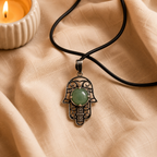 Verdelune Green Aventurine Hamsa Protection Pendant – Prosperity & Harmony Symbol (10 gm)