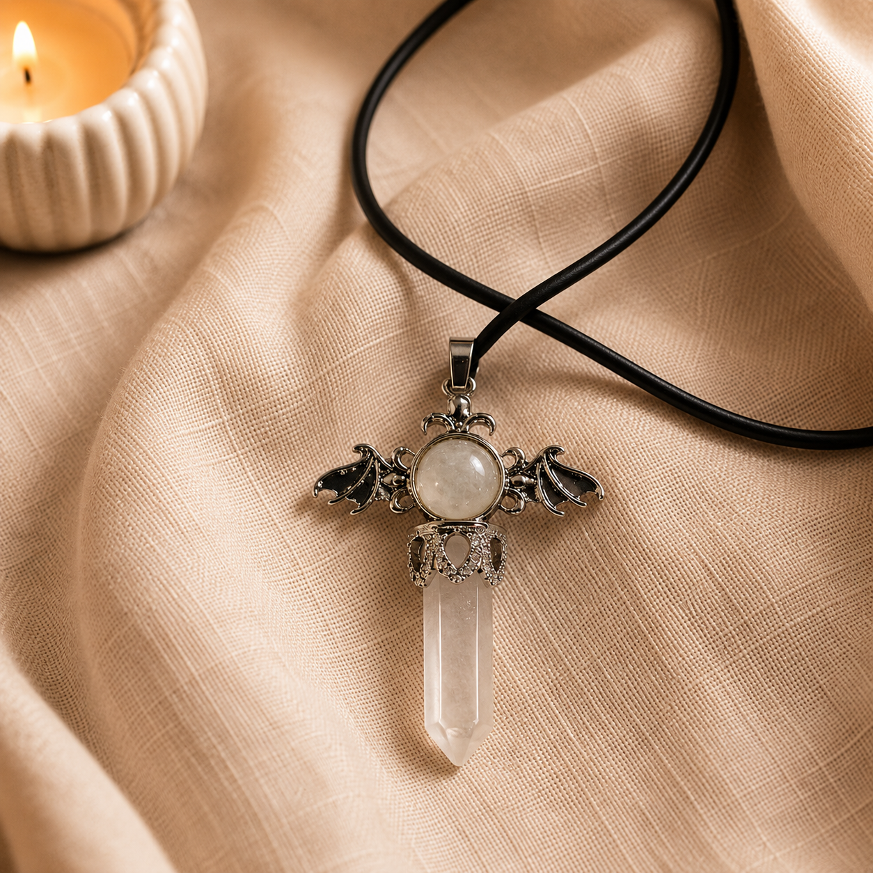 Lumivara Clear Quartz Crystal Pendant – Clarity & Energy Amplifier Symbol (20 gm)