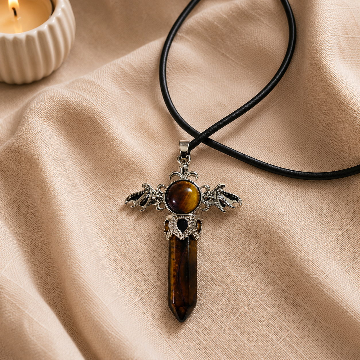 Tigravelle Tiger Eye Crystal Pendant – Confidence & Protection Symbol (20 gm)