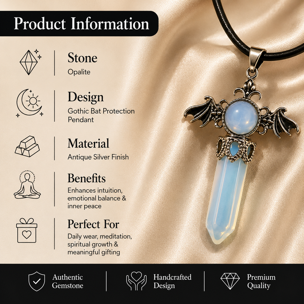 Celestique Opalite Crystal Pendant – Intuition & Serenity Symbol (20 gm)