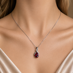 Rubelisse Red Crystal Pendant – Elegant Artificial Necklace, Passion & Luxury Symbol