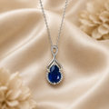 Noiréva Blue Crystal Pendant – Elegant Artificial Necklace, Royal Grace & Luxury Symbol