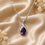 Violetta Purple Crystal Pendant – Elegant Artificial Necklace, Grace & Royal Elegance Symbol