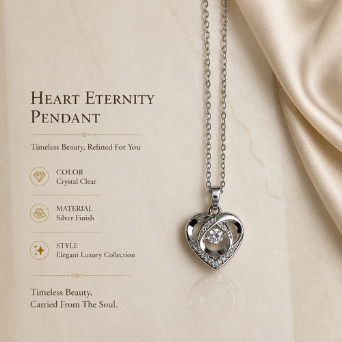 Amouréa Heart Crystal Pendant – Elegant Artificial Necklace, Love & Timeless Grace Symbol
