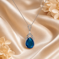 Azurielle Blue Crystal Pendant – Luxury Artificial Necklace, Elegance & Royal Charm Symbol