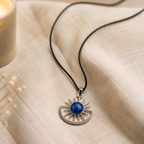 Azurielle Amethyst Energy Pendant – Lapis Lazuli Celestial Necklace, Wisdom & Protection Symbol (15 gm)