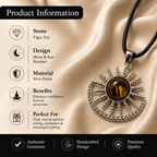 Solvique Amethyst Energy Pendant – Tiger Eye Celestial Necklace, Strength & Confidence Symbol (15 gm)