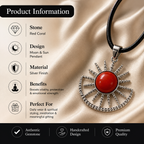 Solaristra Amethyst Energy Pendant – Red Carnelian Celestial Necklace, Passion & Vitality Symbol (15 gm)