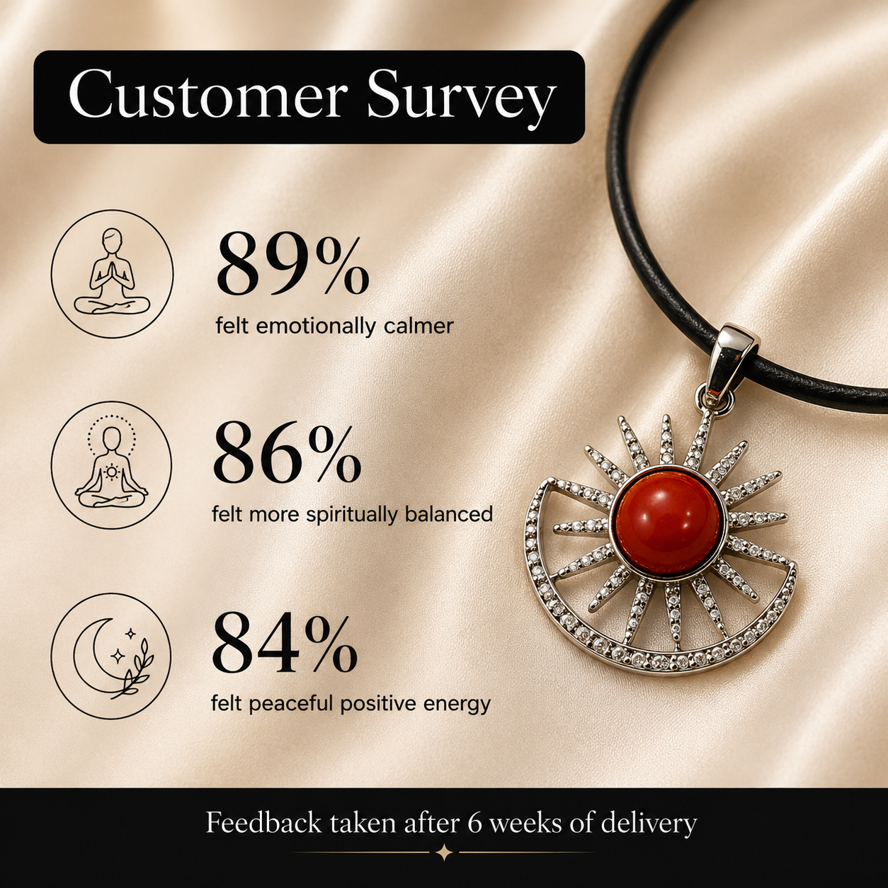 Solaristra Amethyst Energy Pendant – Red Carnelian Celestial Necklace, Passion & Vitality Symbol (15 gm)