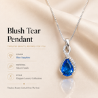 Aureline Blue Crystal Pendant – Elegant Teardrop Artificial Necklace, Luxury Fashion Symbol