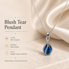 Celestique Blue Crystal Pendant – Elegant Artificial Silver Necklace, Grace & Luxury Symbol