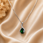 Emeralisse Green Crystal Pendant – Elegant Artificial Necklace, Harmony & Luxury Symbol