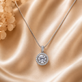 Luméra White Crystal Pendant – Elegant Artificial Necklace, Grace & Timeless Luxury Symbol