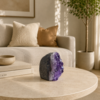 Velmora Amethyst Geode Décor – Crystal Serenity Stone, Peace & Harmony Symbol (108 gm)