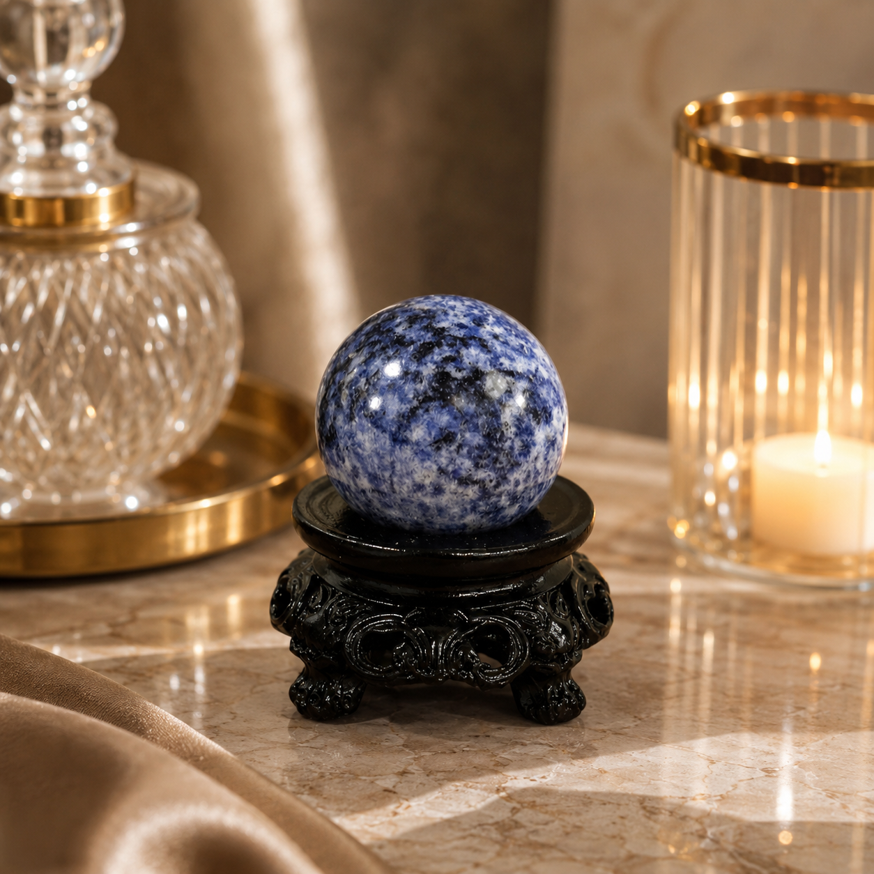 Sodaluna Blue Sodalite Crystal Sphere Décor – Wisdom & Focus Symbol (114 gm)