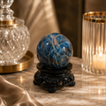 Azurion Blue Apatite Crystal Sphere Décor – Inspiration & Clarity Symbol (374 gm)