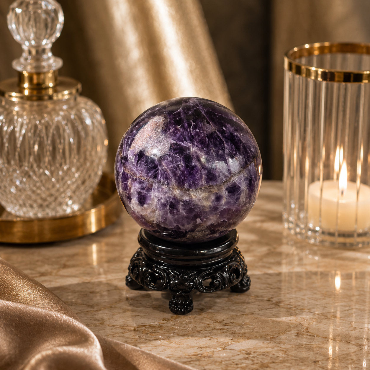 Amethoria Grand Amethyst Crystal Sphere Décor – Harmony & Tranquility Symbol (2.240 kg)