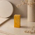 Zelmira Amethyst Carving Block Décor – Yellow Calcite Crystal Accent, Positivity & Joy Symbol (140 gm)