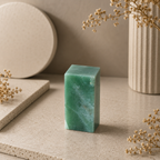 Verdelune Amethyst Carving Block Décor – Green Aventurine Crystal Accent, Prosperity & Balance Symbol (140 gm)