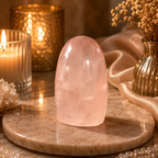 Rosavera Rose Quartz Freeform Crystal Décor – Love & Serenity Symbol