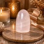Roselume Rose Quartz Freeform Crystal Décor – Harmony & Love Symbol