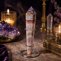 Amethoria Banded Amethyst Crystal Tower Décor – Harmony & Strength Symbol