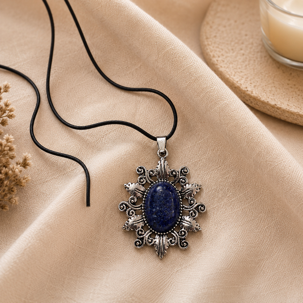 Azurielle Lapis Lazuli Crystal Pendant – Vintage Wisdom Necklace, Truth & Clarity Symbol 20 gm
