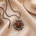 Solarith Goldstone Crystal Pendant – Vintage Sparkle Necklace, Ambition & Positivity Symbol 20 gm